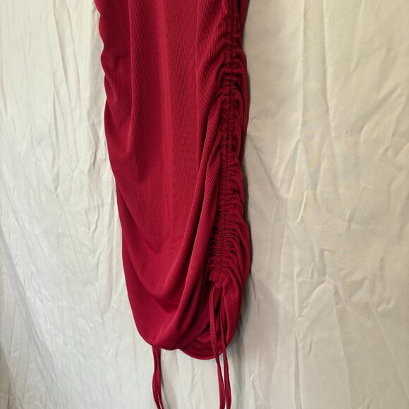 C+D+M Collections Red Stretchy Sleeveless Adjustable Ribbed Dress Women's Medium - Picture 2 of 6
